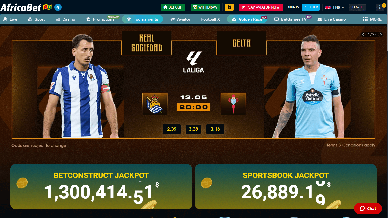 AfricaBet Casino Desktop screenshot